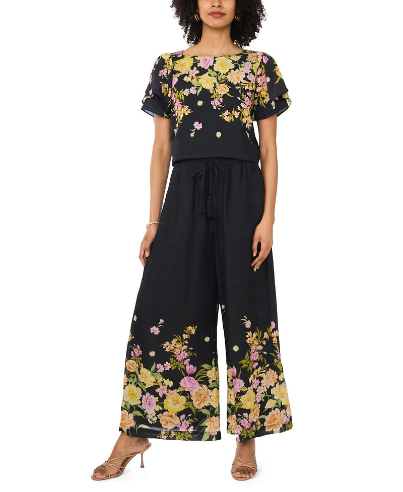 Vince Camuto Women's Crew Neck Tulip-Sleeve Blouse