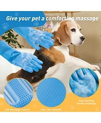 Aronkl Pet Bath Grooming Kit with Shampoo Brush Washing Gloves Comb Quick Dry Towel for Dogs Cats