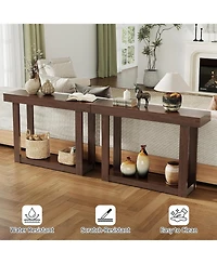 gaomon 46.26" Wood Console Table with Storage, Narrow Sofa Table with Open Shelf, Long Behind Couch Table for Entryway Hallway, Accent Table