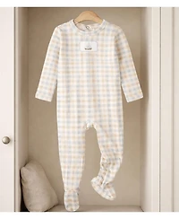 MeMoi Baby Girls Rayon/Cotton Plaid Pointelle Footie