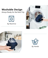 Sugift Drawstring Backpack String Bag with Zipper Pocket Foldable Design