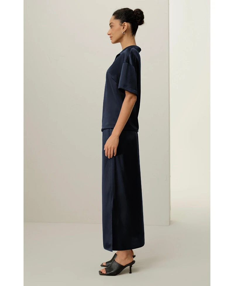 Lilysilk Women's Washable Silk Charmeuse Pull-on Skirt