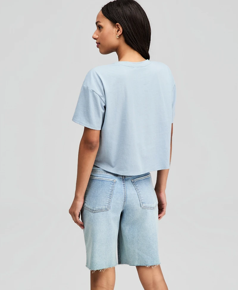 And Now This Women's Postcard Graphic Cropped T-Shirt, Macy's Exclusive