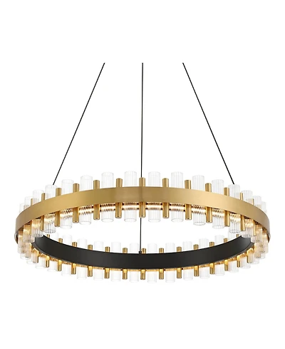 Possini Euro Design Possini Euro Messina 28" Wide Gold and Matte Black Led Ring Chandelier