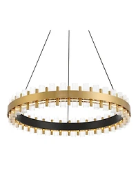 Possini Euro Design Possini Euro Messina 28" Wide Gold and Matte Black Led Ring Chandelier