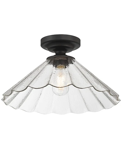 Possini Euro Design Possini Euro Vandross 16" Wide Matte Black Cast Glass Ceiling Light