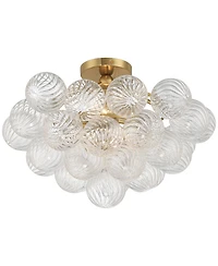 Possini Euro Design Possini Euro Albaro 18 1/2"W Soft Gold and Glass 2-Light Ceiling Light