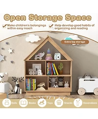 Gouun 3-Tier House-Shaped Toy Storage Organizer with Open Shelves