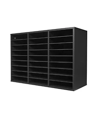 Gouun Literature Organizer, 27 Compartments Office Mailbox with Removable Shelves, Wooden Mailbox Sorter Particle Board Office Home Classroom Storage