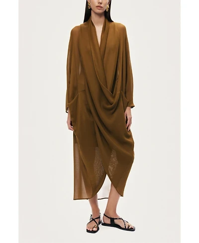 Nocturne Women's Draped V-Neck Midi Dress