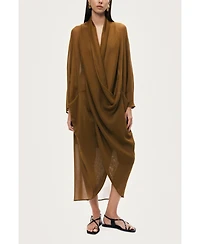 Nocturne Women's Draped V-Neck Midi Dress