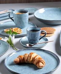 Porto Brasil Stoneware Coffee Cup and Saucer Set, Service for 6