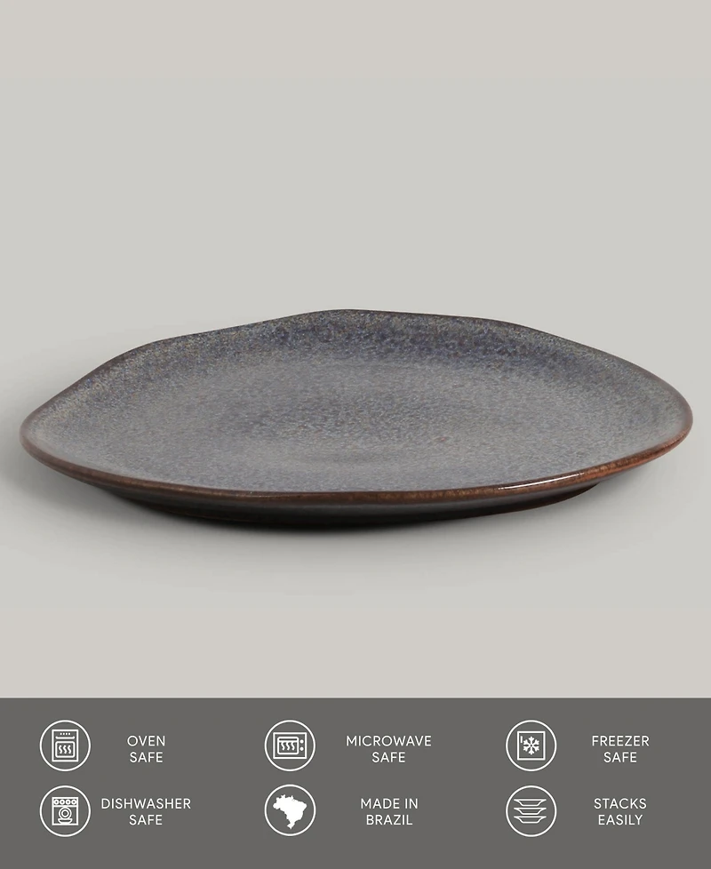 Porto Brasil Stoneware Oval Dinner Plates, Set of 6