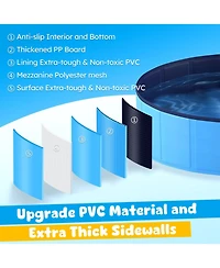 Aronkl Foldable Dog Pool Collapsible Hard Plastic Portable Bath Tub For Pets Dogs Cats Wading Indoor Outdoor