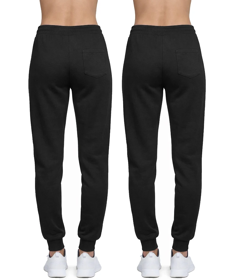 Blue Ice Women's Loose Fit Fleece-Lined Jogger Sweatpants-2 Pack