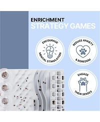 Aronkl Cat Food Puzzle Feeder Interactive Play Mental Stimulation Slow Eating 5 Compartments Non-Slip Easy Clean