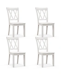 Gouun Farmhouse Wooden Dining Chairs Set of 2, Rubber Wood, 300 lb Capacity Each, 20x23.5x39 in