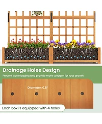 Gouun 71 in Wooden Planter with Trellis and Hanging Roof, 3-in-1 Fir Wood Garden Station