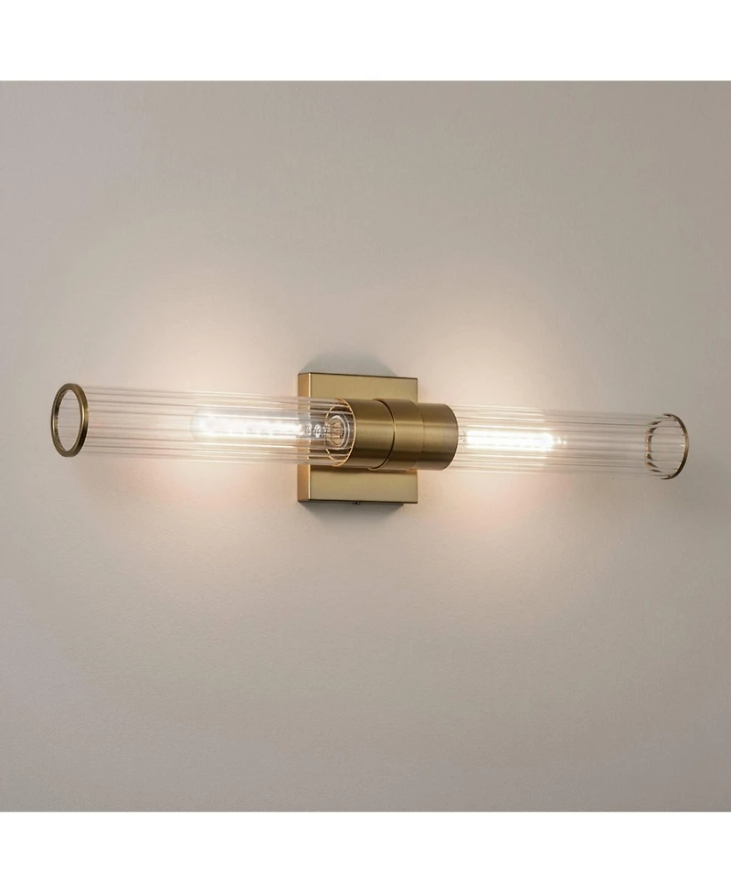 Possini Euro Design Adeline Wide Warm Brass 2-Light Bath Light