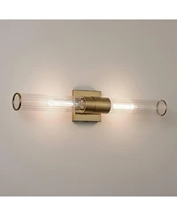 Possini Euro Design Adeline Wide Warm Brass 2-Light Bath Light