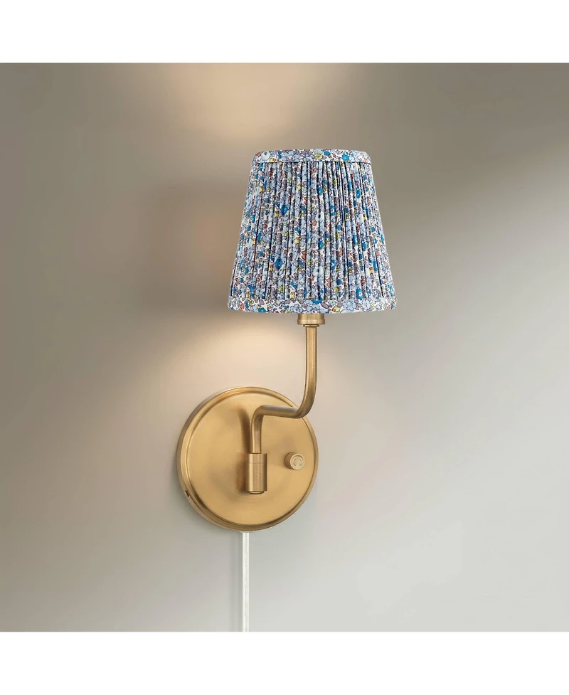 Possini Euro Design Ophelia Warm Brass Plug-In Wall Sconce