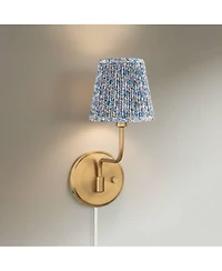 Possini Euro Design Ophelia Warm Brass Plug-In Wall Sconce