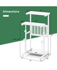 Gouun Height Adjustable Mobile Computer Desk, 27-38.5 in