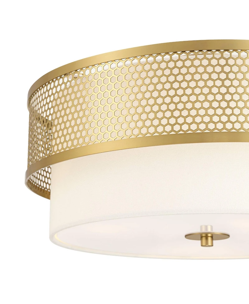 Possini Euro Design Marino and Linen 3-Light Ceiling Light