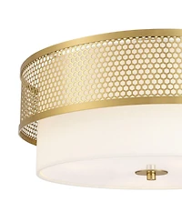 Possini Euro Design Marino and Linen 3-Light Ceiling Light