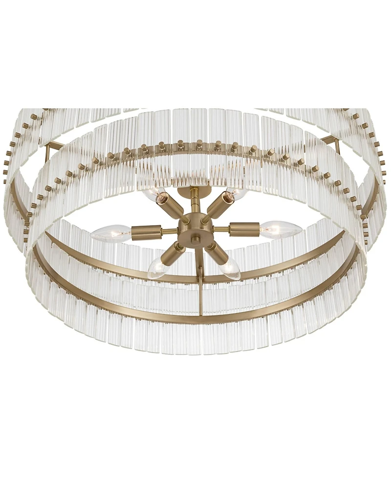 Possini Euro Design Emerson Matte Glass 6-Light Tiered Chandelier