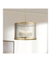 Possini Euro Design San Rocco Fluted Glass 3-Light Pendant Light