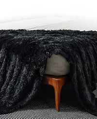 Cheer Collection Ultra Soft Faux Fur to Microplush Reversible Oversized Throw