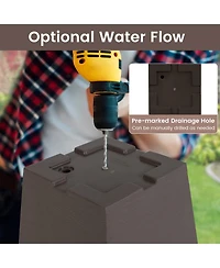 Gouun Set of 2 Square Taper Planters with Removable Inner Bucket and Self-Watering System