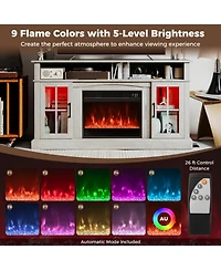 Gouun 58-Inch Fireplace Tv Stand with Led Ambiance for TVs Up to 65 Inches