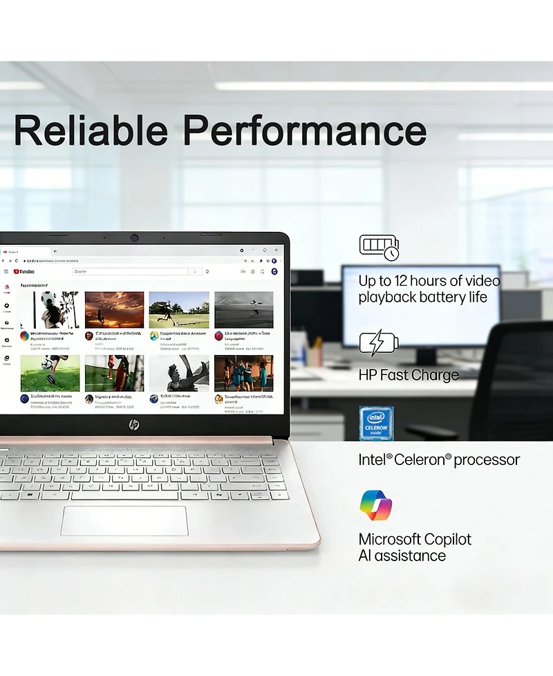 Hp Essential 14" Traditional Laptop Intel Celeron 16GB Ram Intel Uhd Graphics 64GB eMMC Storage Windows 11 Home 60Hz