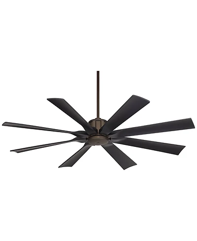 Possini Euro Design Defender Modern Industrial Indoor Outdoor Ceiling Fan Remote Control Oil Rubbed Rated Patio