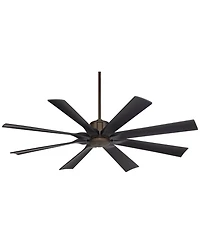 Possini Euro Design Defender Modern Industrial Indoor Outdoor Ceiling Fan Remote Control Oil Rubbed Rated Patio