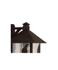 Franklin Iron Works French Garden Rustic Farmhouse Outdoor Wall Light Fixtures Set of 2 Metal 10 1/2" Clear Seedy Glass for Post Exterior