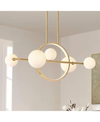 Possini Euro Design Possini Euro Villani 38 1/2"W Soft Linear 5-Light Led Chandelier