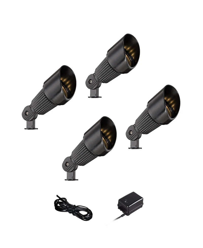 John Timberland Hooded High Traditional 6-Piece Outdoor Landscape Spot Light Set Porch House Led Bulb Aluminum