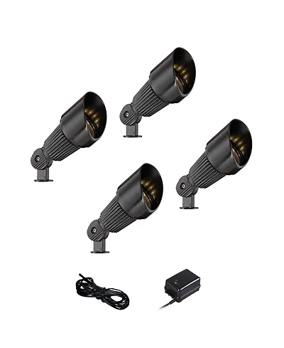 John Timberland Hooded High Traditional 6-Piece Outdoor Landscape Spot Light Set Porch House Led Bulb Aluminum