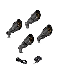 John Timberland Hooded High Traditional 6-Piece Outdoor Landscape Spot Light Set Porch House Led Bulb Aluminum