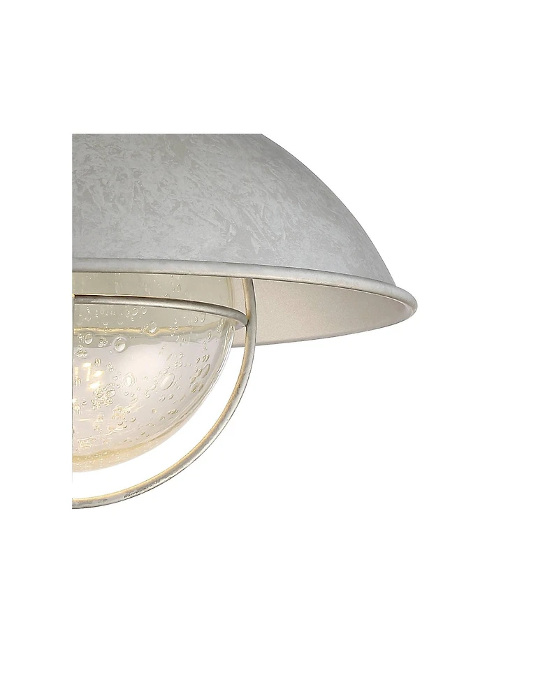 John Timberland Fordham Industrial Wall Light Sconces Set of 2 Galvanized Steel Hardwire Fixture Seedy Glass for Hallway