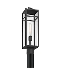 John Timberland San Lucas High Modern Outdoor Post Light Fixture Pole Porch Weatherproof Sand Metal Glass Shade