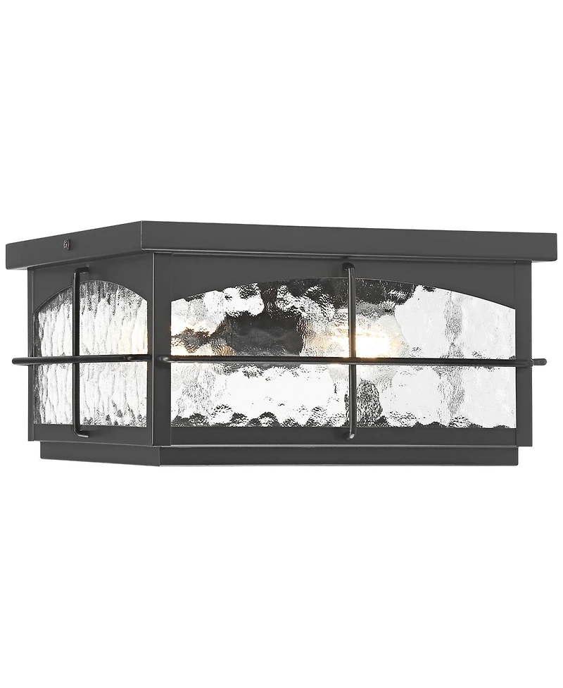 John Timberland Braylon Hammered Glass Outdoor Ceiling Light