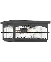 John Timberland Braylon Hammered Glass Outdoor Ceiling Light