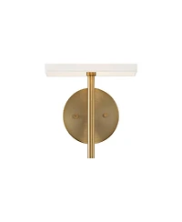 Possini Euro Design Modern Wall Light Sconces Set of 2 Warm Brass Hardwired 8" Fixture Linen Shade for Bedroom Living Room