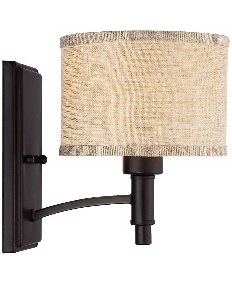 Franklin Iron Works La Pointe Farmhouse Rustic Wall Light Sconces Set of 2 Oil Rubbed Bronze Hardwire 6 3/4" Fixture for Hallway