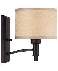 Franklin Iron Works La Pointe Farmhouse Rustic Wall Light Sconces Set of 2 Oil Rubbed Bronze Hardwire 6 3/4" Fixture for Hallway