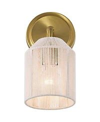 Possini Euro Design Jacob 11" High Modern Wall Sconce Light Lamp Fixture Mount Bathroom Bedroom Hardwired Natural Rope Shade